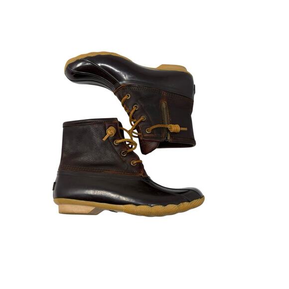Sperry Top-Sider Brown Leather Rubber Salt Water Insulated Duck Boot Women's 7 - Picture 2 of 7
